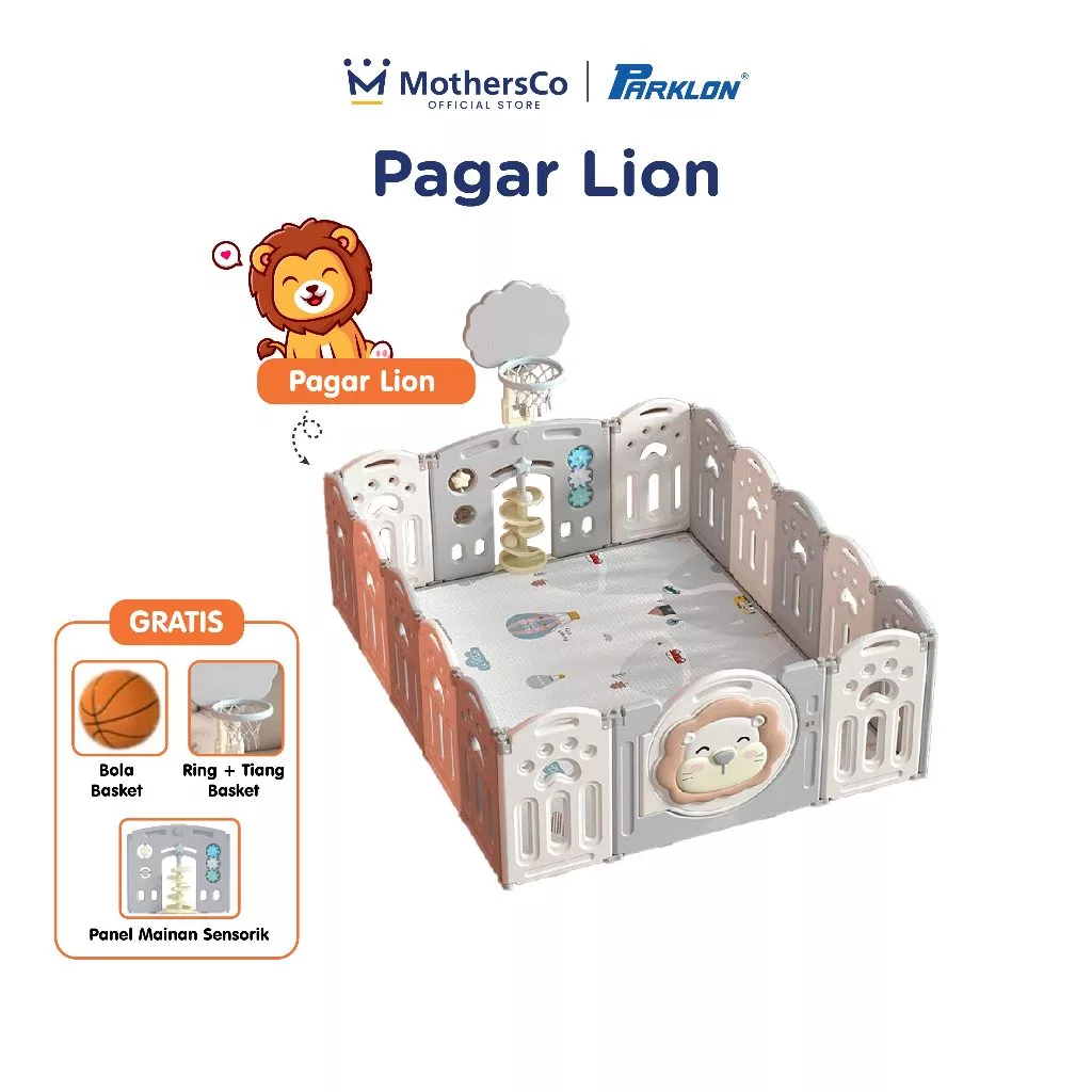 Parklon Folding Fence Pagar Pengaman Bayi 12+2 – Lion