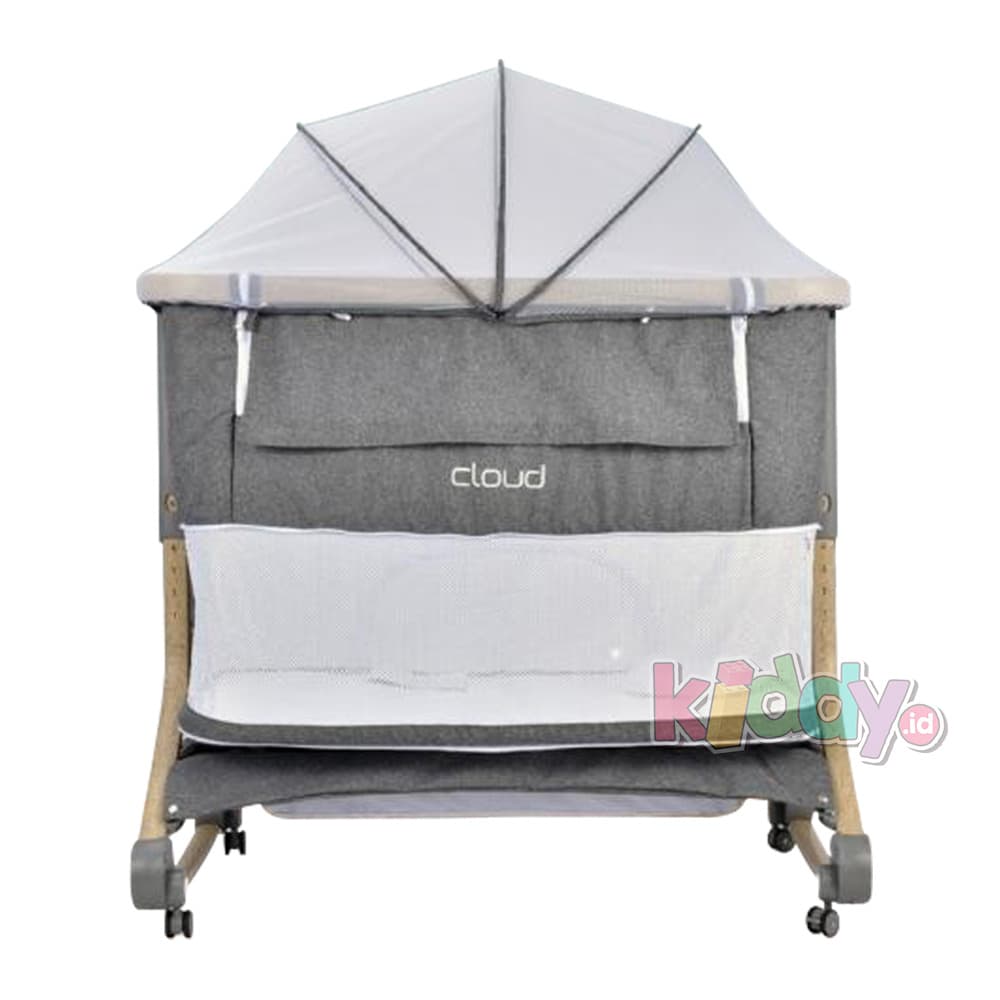 Babyelle Cloud Bedside Crib Box Bayi – Light Grey
