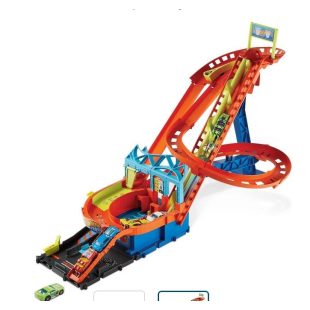 Hot Wheels City Roller Coaster Rally Track Set (include 6 Cars)