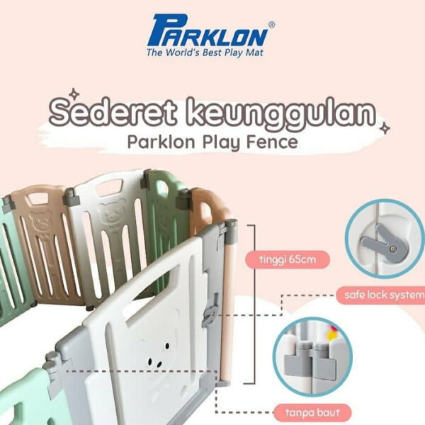 Parklon Folding Fence Pagar Pengaman Bayi 12+2 – Monochrome 4