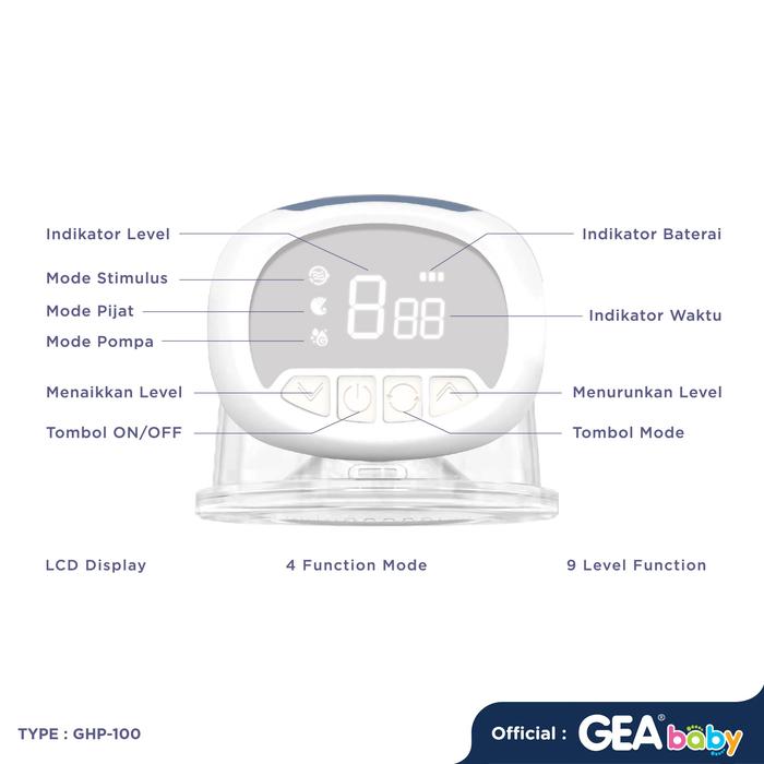 GEA BABY Cello Veola GHP-100 Handsfree Breastpump – Rose 3 GEA BABY Cello Veola GHP-100 Handsfree Breastpump – Rose 3