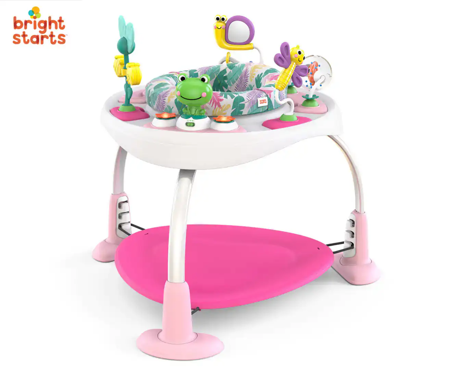 Bright Starts Bounce 2-in-1 Activity Jumperoo & Table – Pink