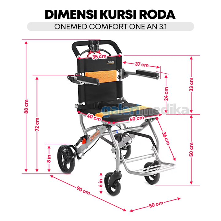 Onemed Comfort One AN 3.1 Kursi Roda Travel Lipat 2 Onemed Comfort One AN 3.1 Kursi Roda Travel Lipat 2