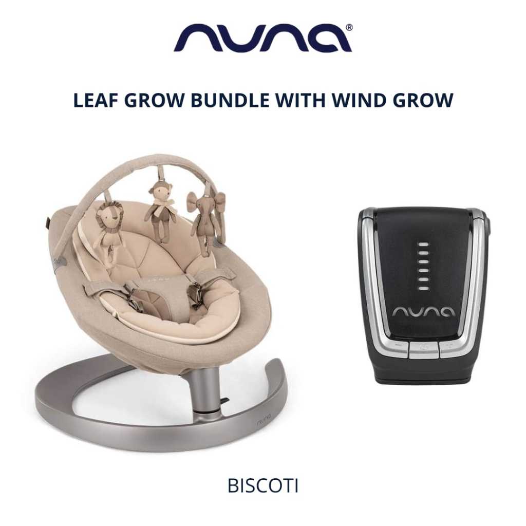 NEW UNIT – Nuna Leaf Grow – Biscotti (Include Toybar) + Nuna Wind