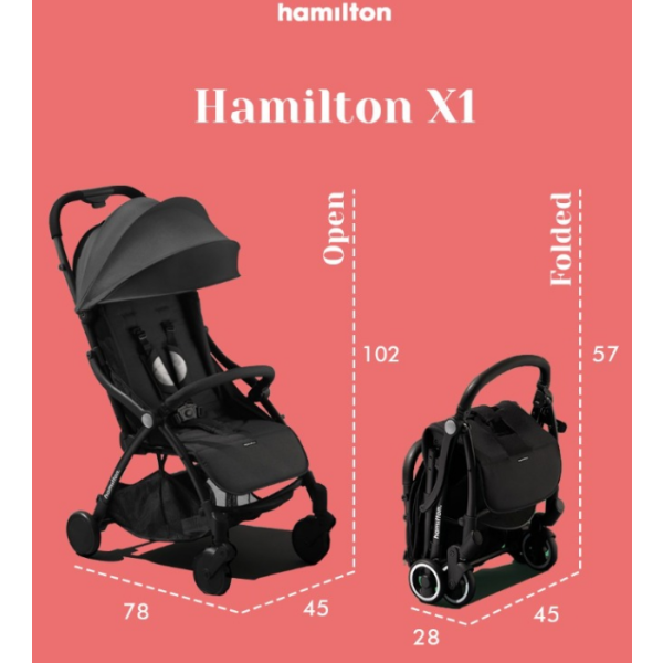 Hamilton X1 Plus Autofold Stroller – Blue 4