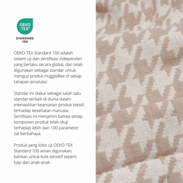 HuggleBee Premium Baby Carrier M-Shape SSC (Bukan type SELENE) – Beige Houndstooth 2 HuggleBee Premium Baby Carrier M-Shape SSC (Bukan type SELENE) – Beige Houndstooth 2